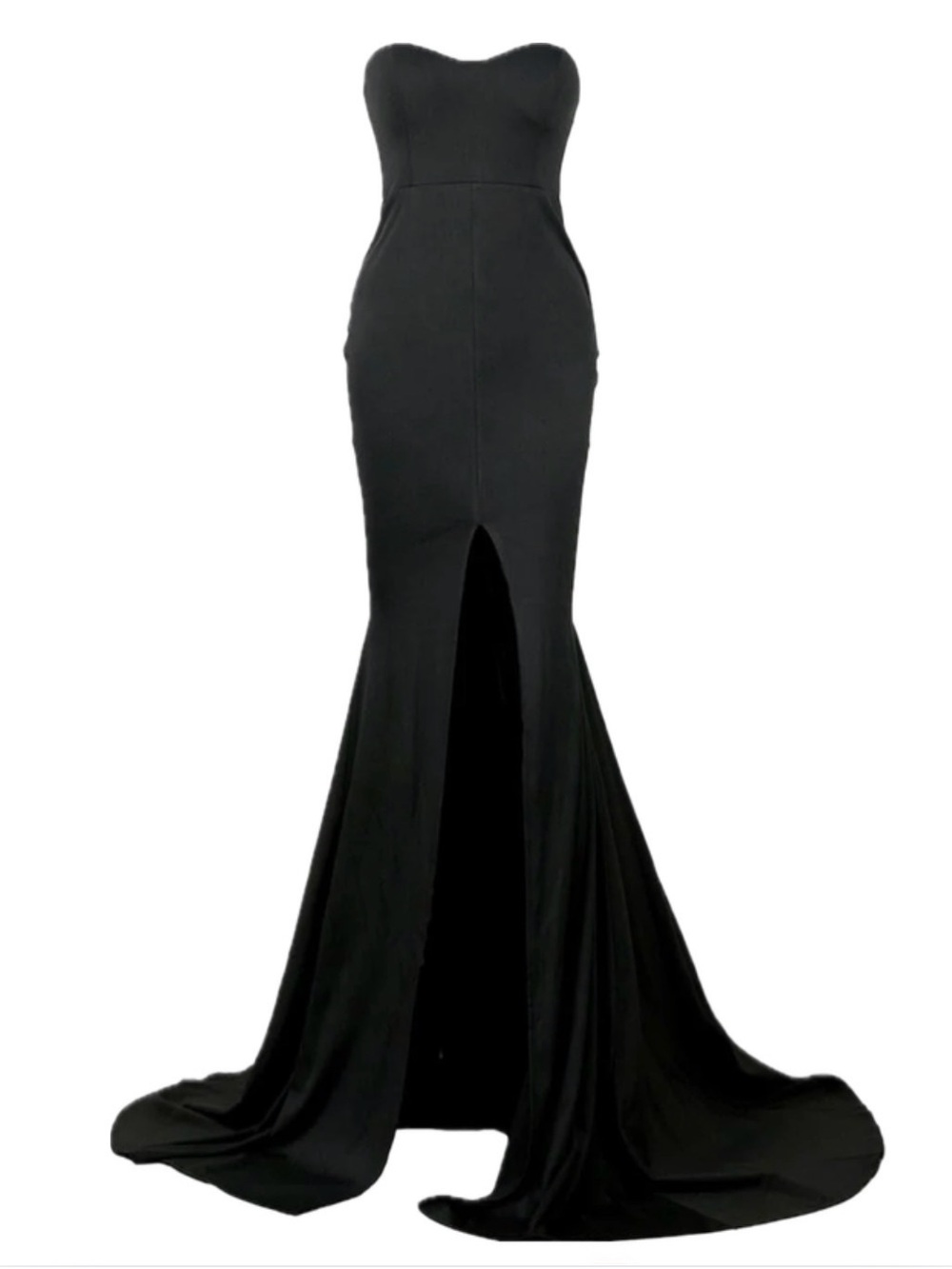 Miss Ord Black Strapless Mermaid Sleek Evening Gown